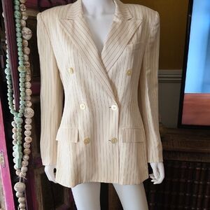 Ralph Lauren Cream Blazer with Structured Shoulders